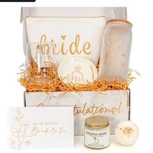 Bride Gift Set with Gold Accents